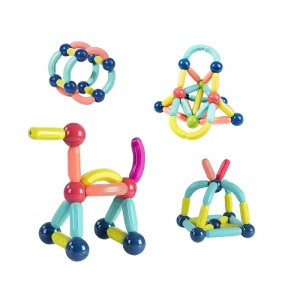 Set 42 Piese Magnetice de Constructie cu Bete si Bilute, ABS, Multicolor #JJ5458 - Img 9