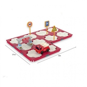 Set asamblare Circuit tip Puzzle cu Masinuta electrica, 42 piese #JJ5378 - Img 5