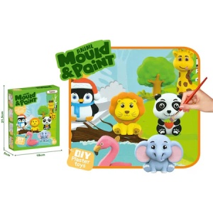 Set creativ DIY - Modeleaza si Picteaza 7 Magneti de Frigider, tematica Zoo #JJ5267