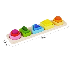 Sortator multistrat tip Montessori cu forme geometrice, 16 piese #JJ5082 - Img 10