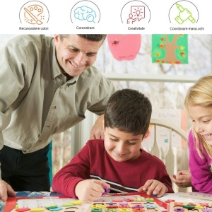 🌈Oferta zilei❗Puzzle Incastru educativ 3D din Lemn - Alfabet: Litere Mari #JJ5106 - Img 8
