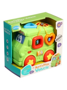 Autobuz Distractiv cu Lumini, Sunete si Forme Geometrice numerotate, verde #JJ5428