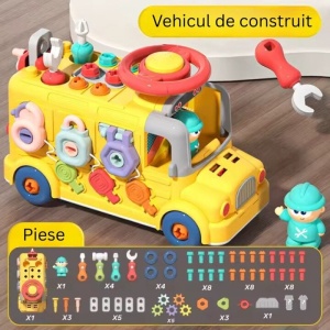 Autobuz Educativ Multifunctional, 43 Accesorii, Activitati, Asamblare si dezasamblare #JJ5468 - Img 4
