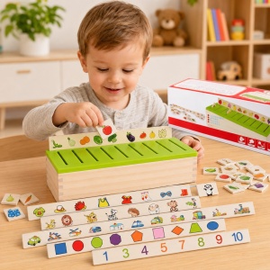 Joc Educativ de Sortare si Clasificare din Lemn, tip Montessori #JJ5679 - Img 2