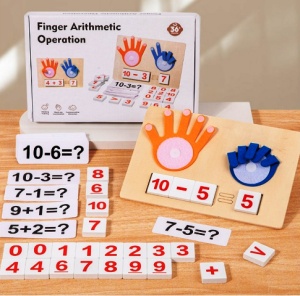 Joc Educativ din Lemn Aritmetica pe degete, tip Montessori #JJ5643