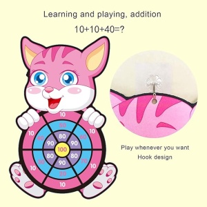 Joc Interactiv Darts din textil, Placa pliabila, 3 mingi cu scai, Model , 47 cm #JJ5525 - Img 3