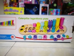Joc logaritmic din lemn tip Montessori, sortator culori, forme, cifre, fracții si operatii matematice #JJ5044 - Img 9