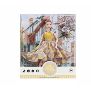Papusa Emily, Rochita cu Citrice si Vaza cu Flori, 29 cm #JJ5444 - Img 2