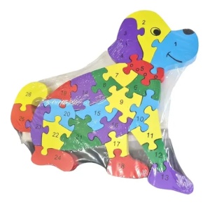 Puzzle 3D din lemn Catel fata/verso cu Alfabet/ Numere, 26 piese, multicolor #JJ5561 - Img 10