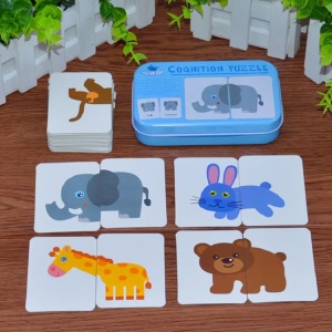 Puzzle Cognitiv Asociere in Cutie Metalica , Animale, 32 piese #JJ5311 - Img 3