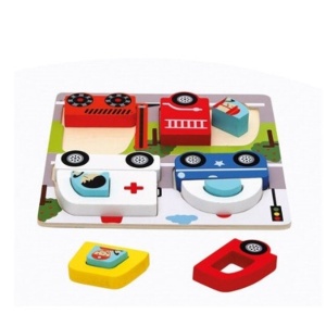 Puzzle din Lemn 3D tip Montessori: Mașini de intervenție #JJ5120 - Img 2