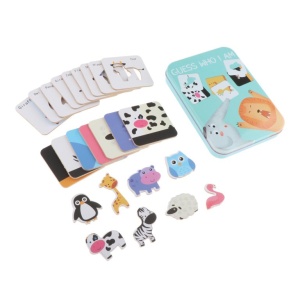 Puzzle Montessori de asociere în cutie metalică Guess Who I Am, Animale, 24 piese #JJ5023 - Img 7
