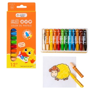 Set 12 Creioane Cerate 7 cm pentru Desen, Oil Pastel, Multicolor #JJ5281
