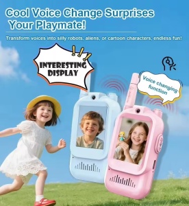 Set 2 Video Walkie-Talkie, conexiune directa Fara Internet, incaracre USB, Roz si Albastru #JJ5461 - Img 6