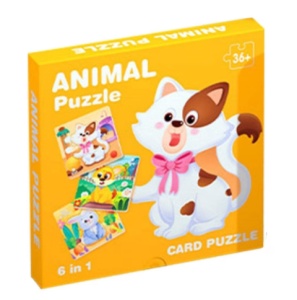 Set 6 Puzzle din carton Animale Domestice, Piese Mari, 6 in 1 #JJ5452 - Img 5