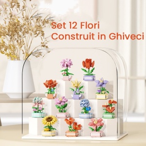 Set de Constructie cu 12 Flori in Ghiveci, ambalate individual, din ABS, compatibile Lego #JJ5632 - Img 7