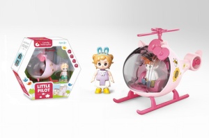 Set de joaca Elicopter cu Figurina, Albastru #JJ5434