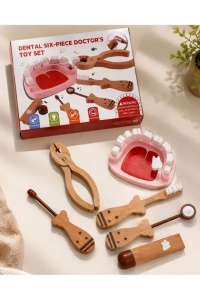 Set Montessori Joc de Rol Stomatolog din Lemn, 6 piese #JJ5652