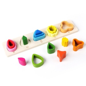 Sortator Multistrat tip Montessori cu Forme Asimetrice, Model Copaci, 16 piese #JJ5167 - Img 2