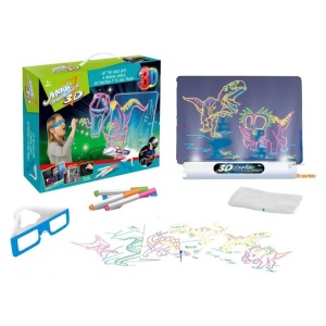 Tabla Magica cu desene 3D Magic Light Box cu ochelari 3D, model Dinozauri #JJ5375