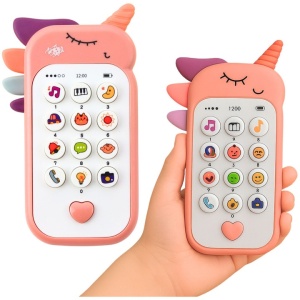 Telefon Interactiv pentru Bebelusi cu Functii Educative si Muzicale, Model Unicorn, Roz #JJ5536 - Img 4