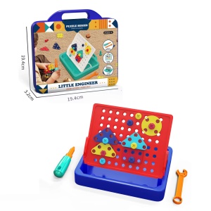 Trusa Micul Inginer - Set de Asamblare cu Surubelnita, Cheie, 66 de piese, albastru/rosu #JJ5243