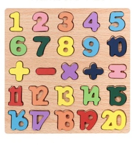 🌈Oferta zilei❗Puzzle Incastru Educativ 3D din Lemn - Numere 1-20 si Semne Matematice #JJ5049 - Img 10