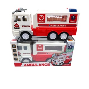 Ambulanta cu Lumini, Sunete si Functie de Rotire 26.8 cm #JJ5215 - Img 3