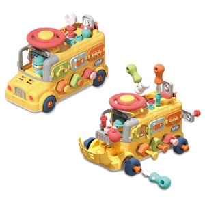 Autobuz Educativ Multifunctional, 43 Accesorii, Activitati, Asamblare si dezasamblare #JJ5468 - Img 2