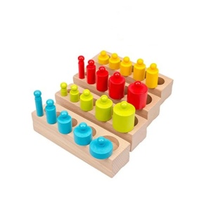 Joc 4 Sortatoare din Lemn cu 20 Cilindrii colorati, tip Montessori #JJ5147 - Img 8