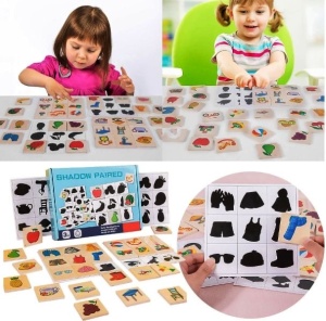 Joc Educativ de Asociere cu Umbre din Lemn, 40 piese, tip Montessori #JJ5299 - Img 3