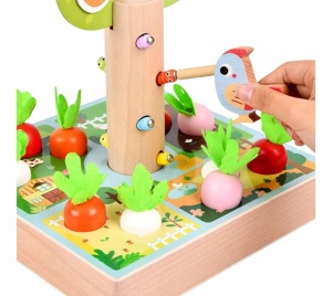 Joc Educativ din Lemn “Gradina Fermecata” cu Legume si Copac Magnetic #JJ5410 - Img 4