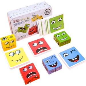 Joc Expresii Faciale in Cutie Metalica, 80 piese #JJ5530 - Img 10