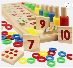 Joc logaritmic matematic Montessori multifuncțional din lemn #JJ5014 - Img 3