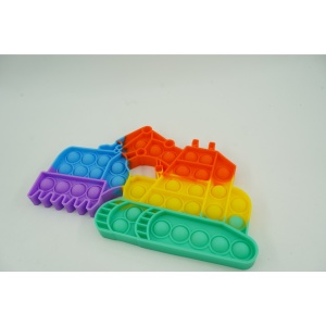 Jucarie Senzoriala Pop It din silicon, Model Excavator, Antistres, Multicolor#JJ5677 - Img 3