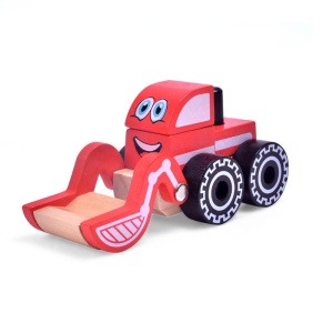 Masinuta Utilitara din Lemn cu Stivuire Cuburi - Model Buldozer #JJ5301