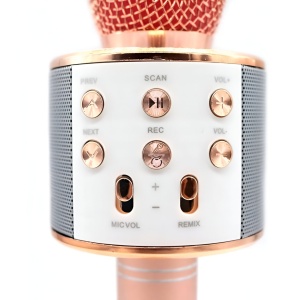 Microfon Karaoke pentru Copii, Bluetooth, Boxa Incorporata, Compatibil cu Orice Smartphone, Acumulator Integrat, Rose Gold #JJ5559 - Img 3