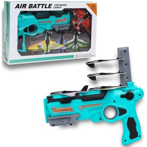 Pistol de jucărie tip Lansator cu 4 avioane Air Battle , Albastru #JJ5100 - Img 2