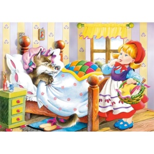 Puzzle 60 de piese din Lemn in Cutie Metalica, model Scufita Rosie #JJ5170 - Img 2