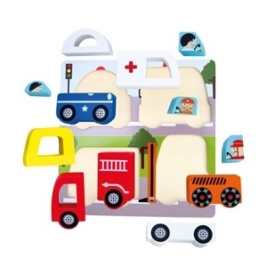 Puzzle din Lemn 3D tip Montessori: Mașini de intervenție #JJ5120 - Img 3