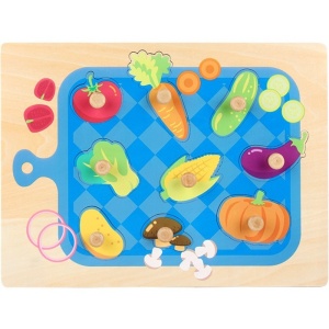 Puzzle Incastru Montessori din Lemn cu Maner: Legume, 9 piese #JJ5450 - Img 7