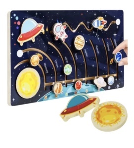 Puzzle Labirint 3D din Lemn, tip Montessori, Sistemul Solar #JJ5568 - Img 10