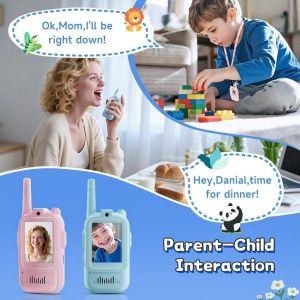 Set 2 Video Walkie-Talkie, conexiune directa Fara Internet, incaracre USB, Roz si Albastru #JJ5461 - Img 3
