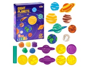 Set creativ “Opt Planete” din Plastelina, multicolor#JJ5391