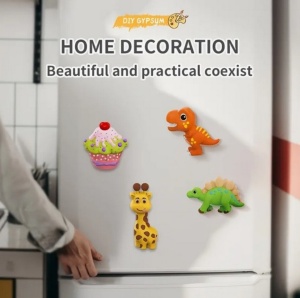 Set creativ DIY - Modeleaza si Picteaza 7 Magneti de Frigider, tematica Zoo #JJ5267 - Img 5