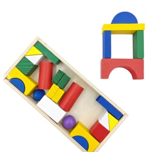 Set Cuburi de Construit din Lemn, 27 piese, multicolor #JJ5360 - Img 2