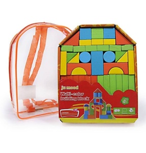 Set Cuburi de Construit din Lemn in Rucsac, Multicolor #JJ5414 - Img 4