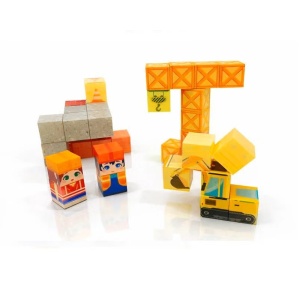 Set Cuburi Magnetice, Constructie 3D, 38 piese, in curie Metalica, Model Santier #JJ5593 - Img 3