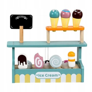 Stand de Inghetata cu elemnete Magnetice si Accesorii, din Lemn, Joc de Rol, KABI, nunate Pastel #JJ5671