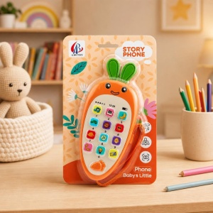 Telefon Interactiv pentru Bebelusi cu Functii Educative si Muzicale, Model Morcov, Portocaliu #JJ5584 - Img 6